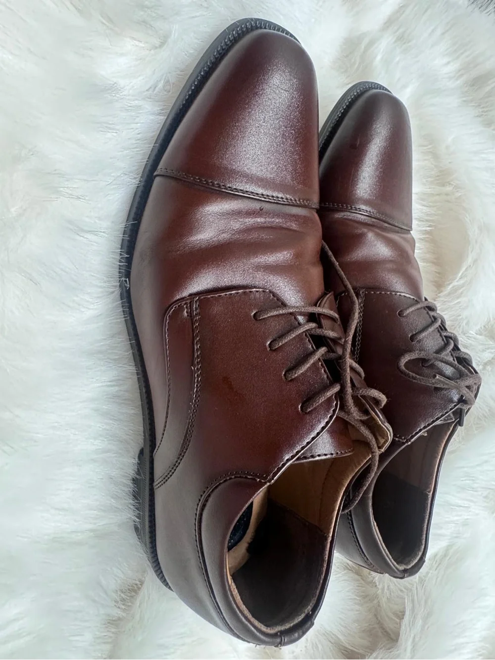Nunn Bush Men's Dark Brown Leather Cap-Toe Oxfords